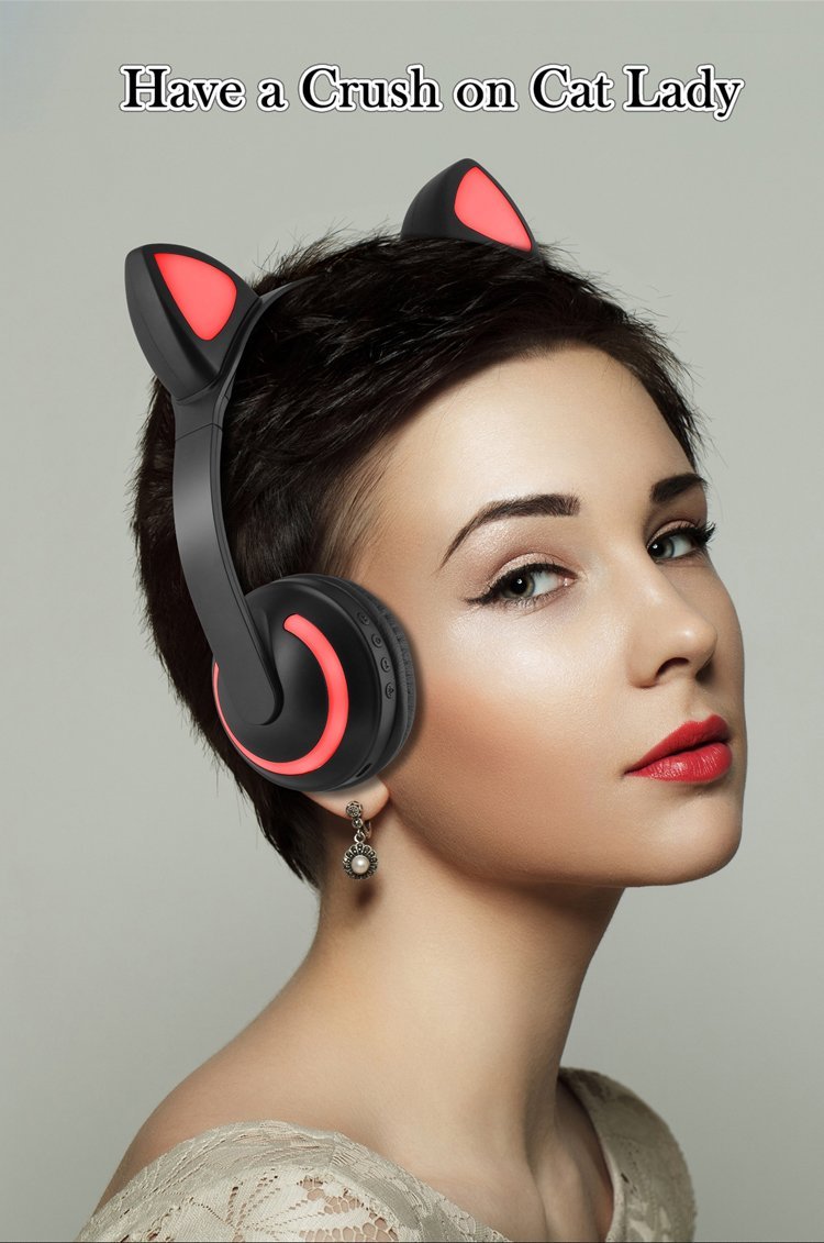 Cat Glowing Bluetooth Headphones