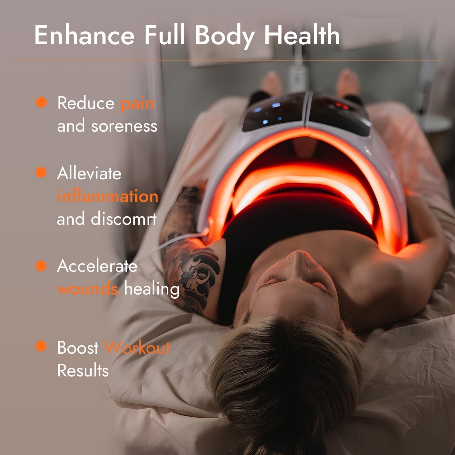 LED Light Therapy Device | 7-in-1 Color Treatment for Face & Body, Reduces Fine Lines, Acne, Inflammation & Pigmentation