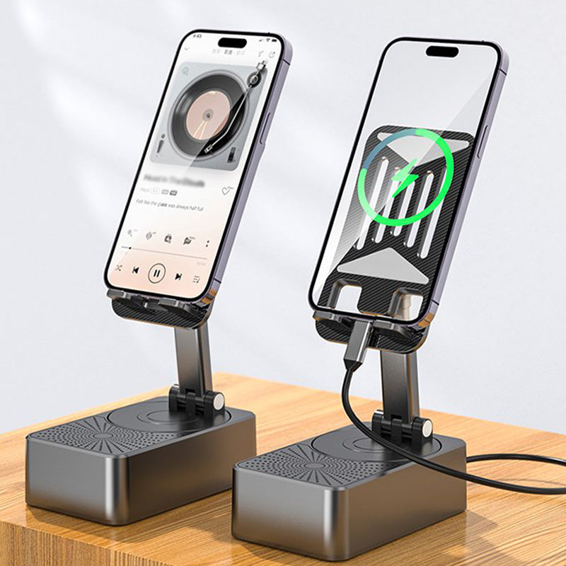 3 in1 - Kabelloser Bluetooth-Lautsprecher, Ladegerät, Telefonständer