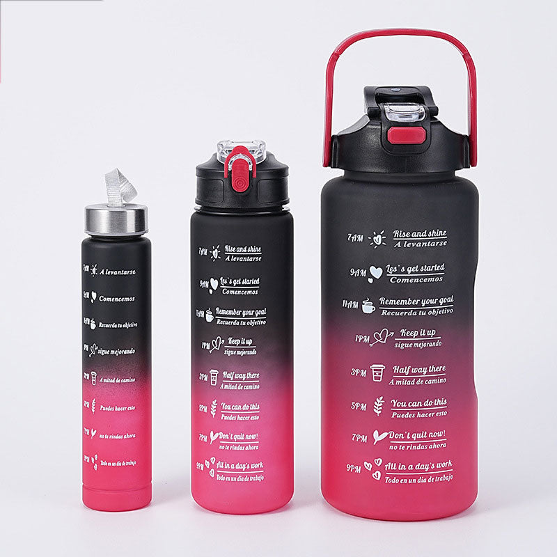 3-in-1 Motivierende Wasserflasche