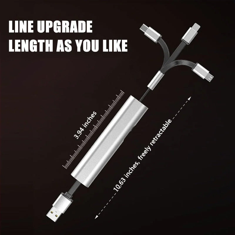 3 in 1 Multifunktionales Retractable Ladekabel