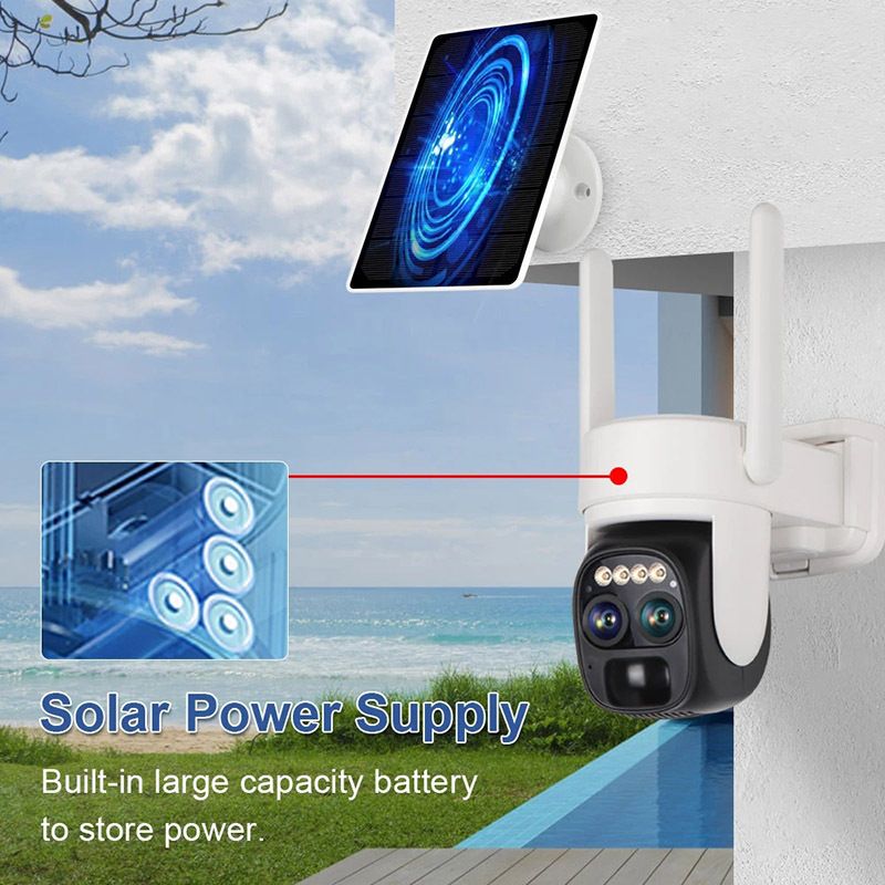 10X Zoom Dual Lens Remote Nachtsicht Solarüberwachungskamera