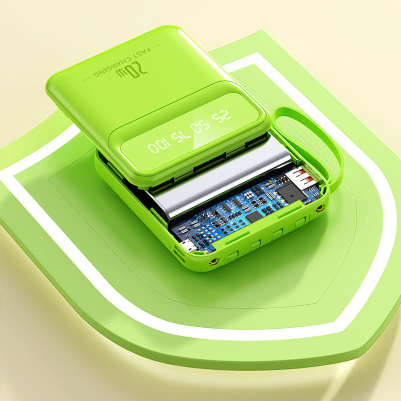 20000mAh tragbares Ladegerät mit 4 integrierten Kabeln