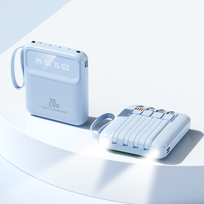 20000mAh tragbares Ladegerät mit 4 integrierten Kabeln