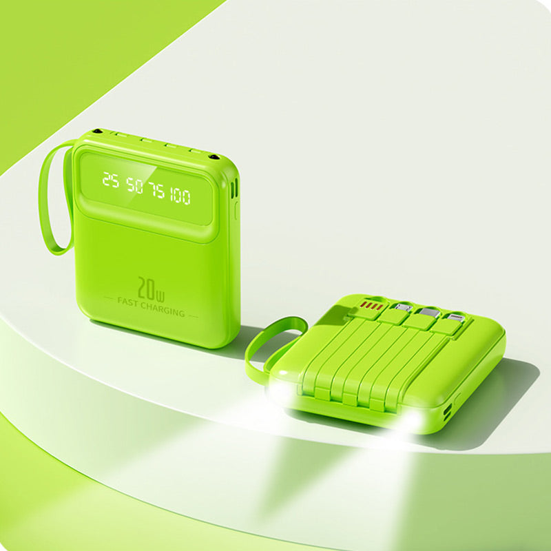 20000mAh tragbares Ladegerät mit 4 integrierten Kabeln