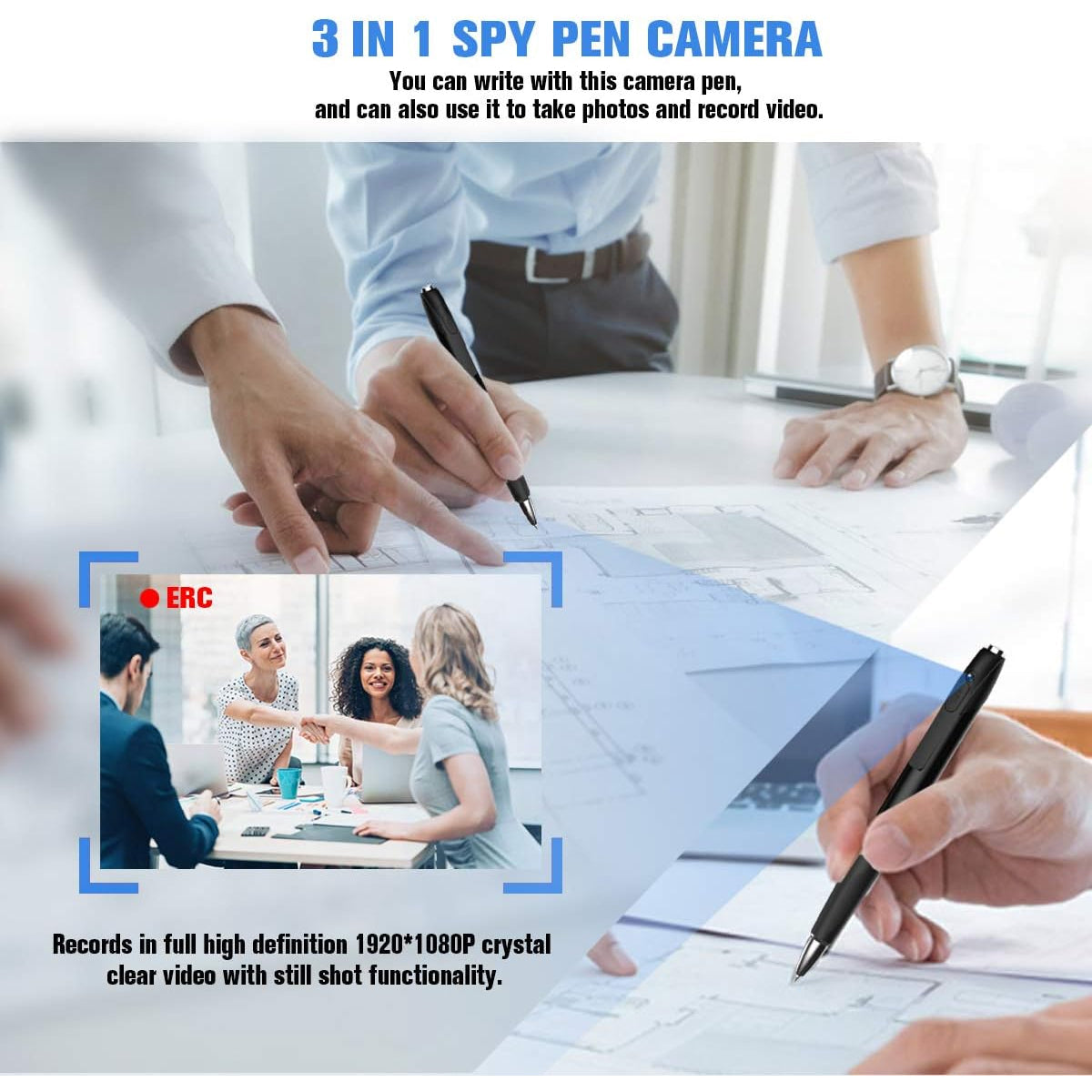 Mini Camera Pen | Wearable Digital Voice & Video Recorder for Business Conferences – Pocket-Sized Security Cam
