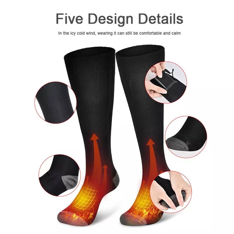 Heated Electric Rechargeable Battery Warm Socks Men and Women for Ski