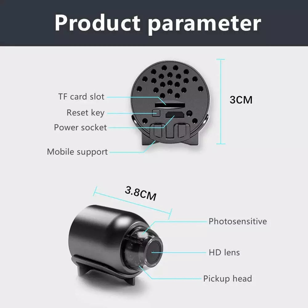 1080P HD Mini Kamera WiFi Baby Monitor Innen Sicherheit Überwachung Nachtsicht Camcorder IP Kamera Audio Video Recorder mit 64G Karte