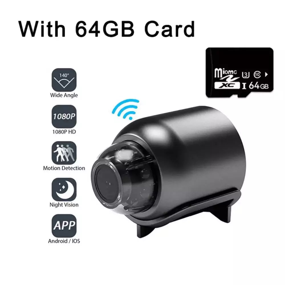 1080P HD Mini Kamera WiFi Baby Monitor Innen Sicherheit Überwachung Nachtsicht Camcorder IP Kamera Audio Video Recorder mit 64G Karte