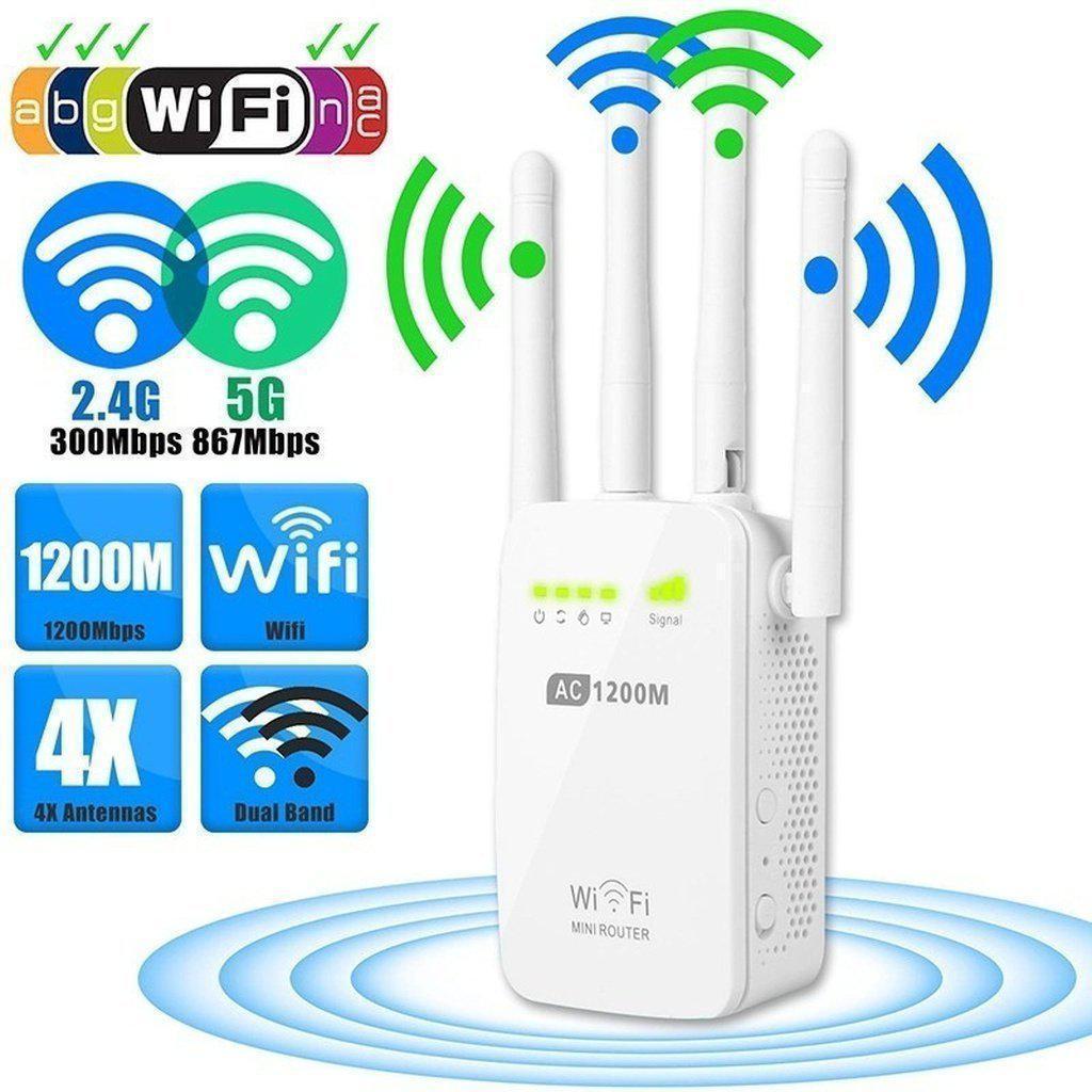 1200Mbps Dual Band 2.4/5G Wireless Reichweitenverlängerer WiFi