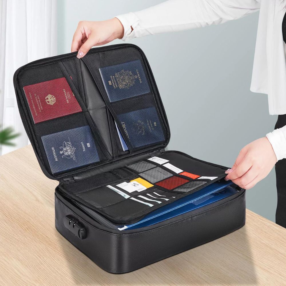 Fireproof Waterproof Document Safe Bag | Secure Lock, Lightweight & Ideal for Home and Office Use