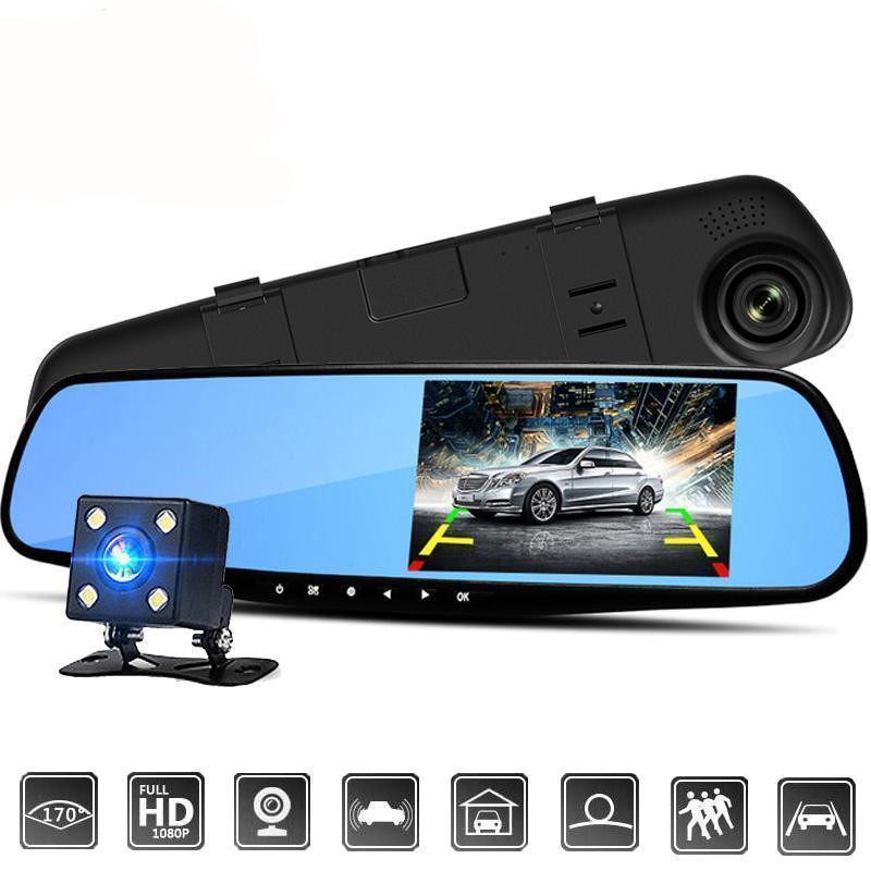 Dual Lens Dash Cam Vehicle Front Rear HD 1080P Video Recorder