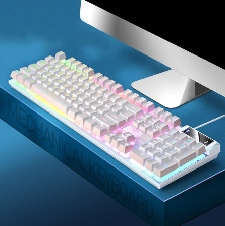 Rainbow Keyboard Gaming USB Wired Color Matching Luminous Rainbow Keyboard Mechanical Feel with Backlight