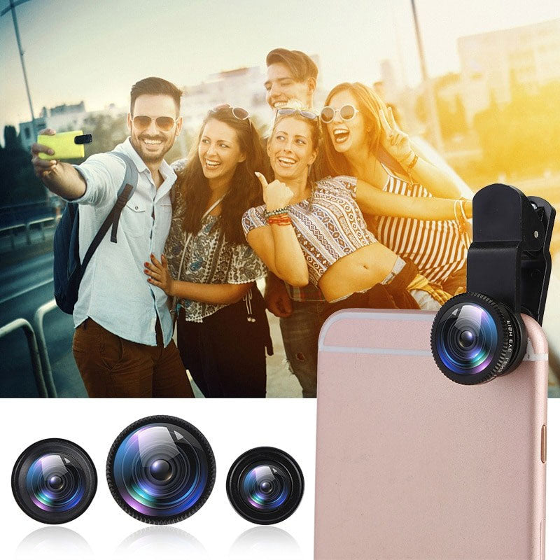3 in 1 Clip-on 180 Grad Fisheye-Objektiv