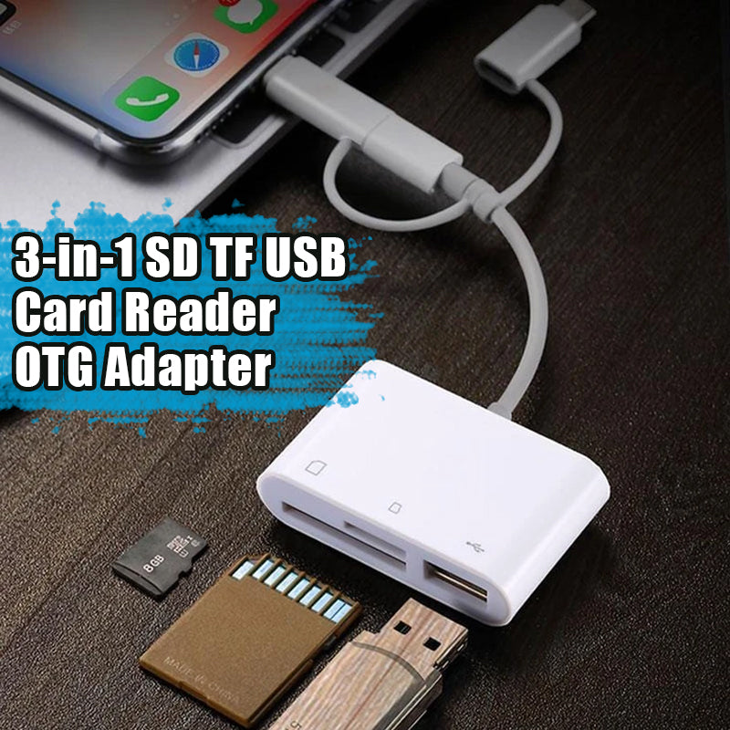 3-in-1 SD TF USB Kartenleser OTG Adapter
