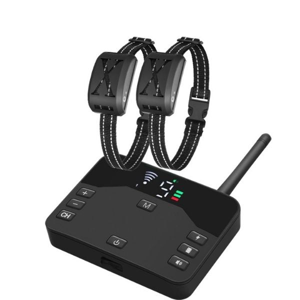 2-in-1 Wireless Pet Training Halsbänder und Hundezäune Sound Check Elektrische und Vibrationsstoßhalsband Zaun von 65 bis 1640 Fuß