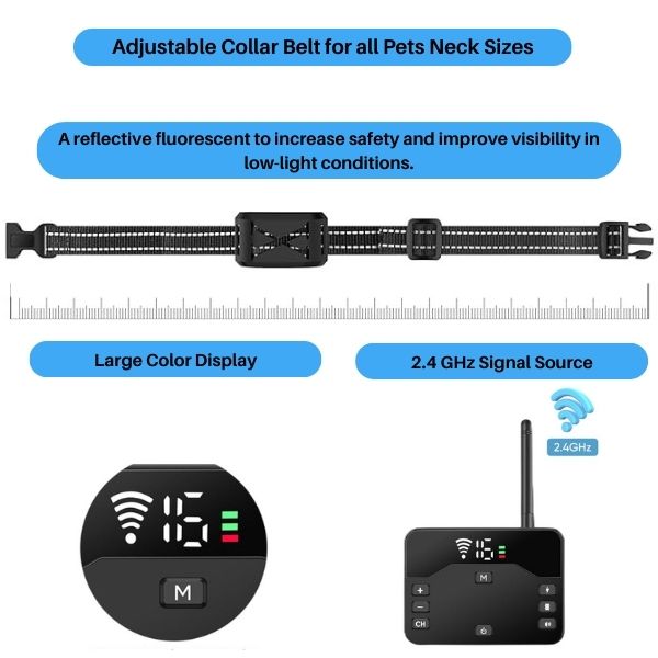 2-in-1 Wireless Pet Training Halsbänder und Hundezäune Sound Check Elektrische und Vibrationsstoßhalsband Zaun von 65 bis 1640 Fuß