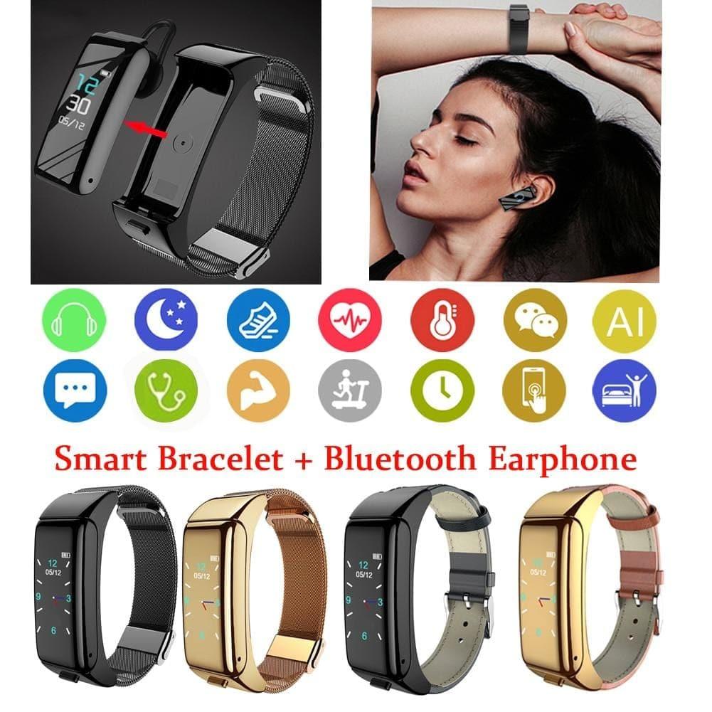 2-in-1 Smartwatch-Bluetooth-Ohrhörer mit Herzfrequenzmesser