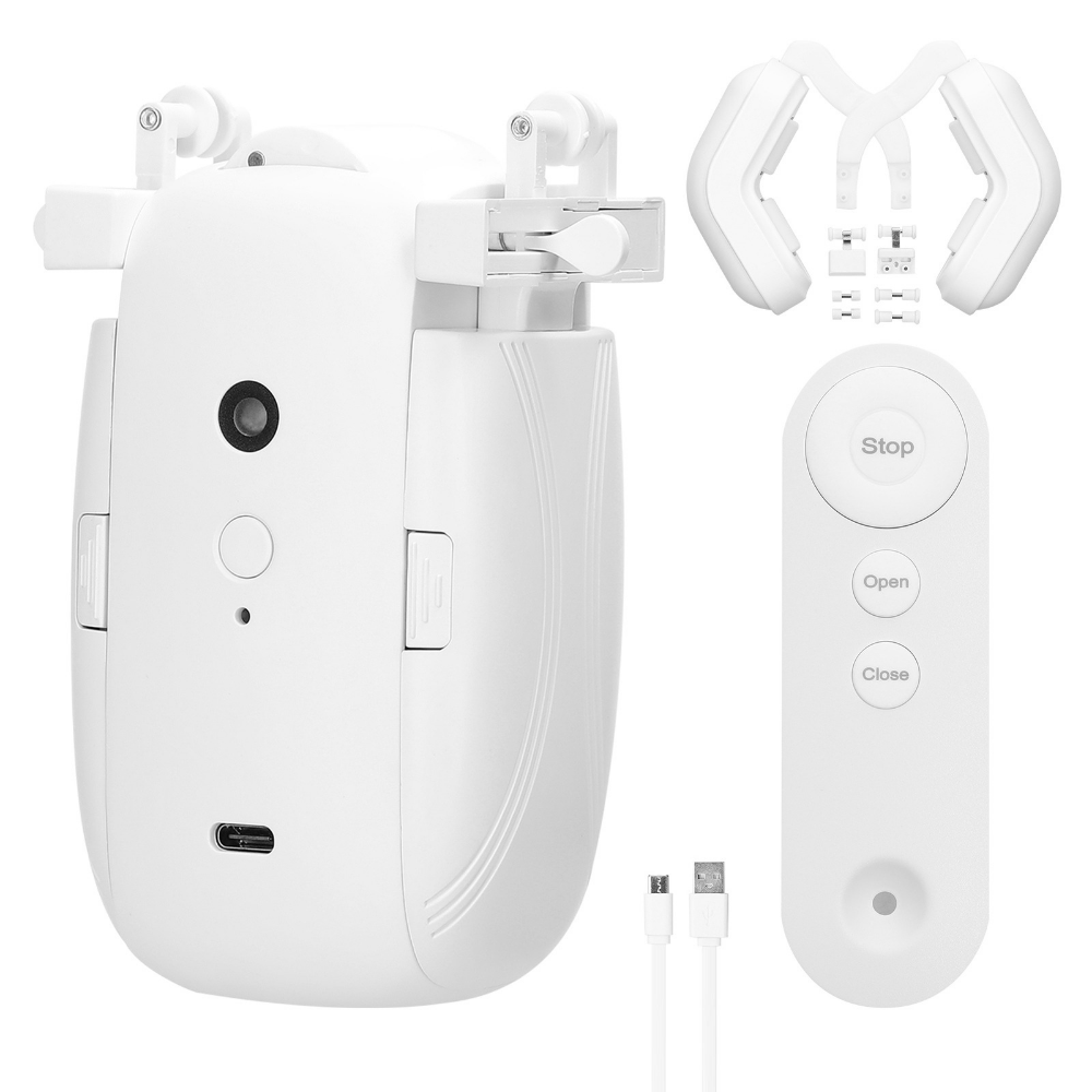Smart Automatic Robot Curtain Opener with Remote Control - Motorized Window Drapes for Home & Office Use