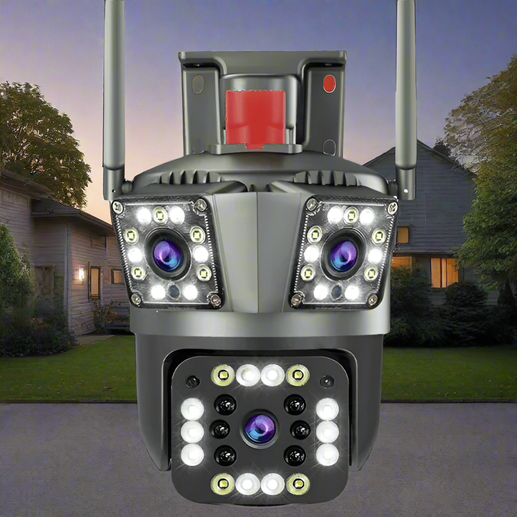 Dual Lens Outdoor Waterproof Wireless HD Security Camera with Night Vision for Home Surveillance