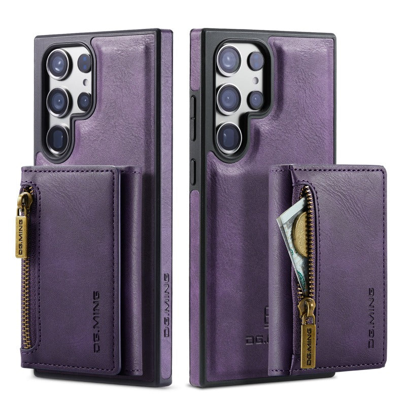 2 in 1 abnehmbare magnetische Leder-Geldbörsen-Telefonhülle mit Kartenhalter
