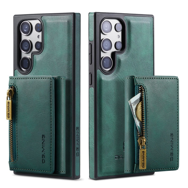 2 in 1 abnehmbare magnetische Leder-Geldbörsen-Telefonhülle mit Kartenhalter
