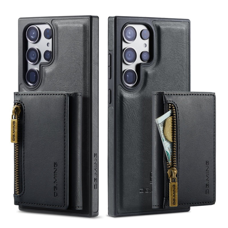 2 in 1 abnehmbare magnetische Leder-Geldbörsen-Telefonhülle mit Kartenhalter