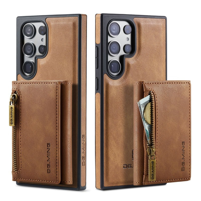 2 in 1 abnehmbare magnetische Leder-Geldbörsen-Telefonhülle mit Kartenhalter