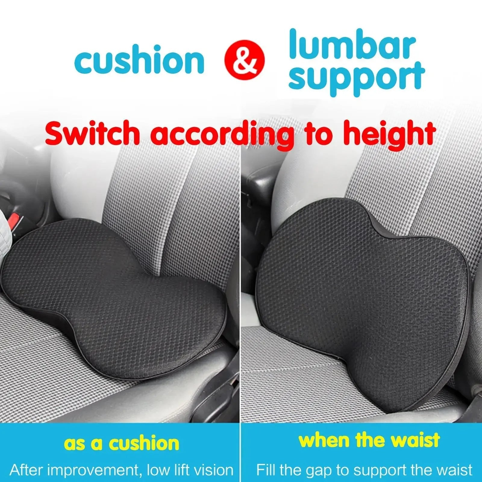 Car Booster Seat Cushion for Adults | Memory Foam, Height-Enhancing & Comfortable for Driving and Office Use