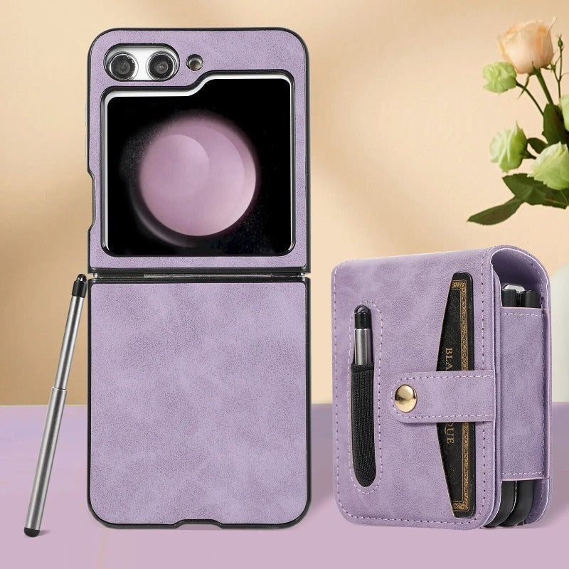 2 in 1 PU Leder Handyhülle mit Brieftaschentasche Kartenpaket für Samsung Galaxy Z Flip 5
