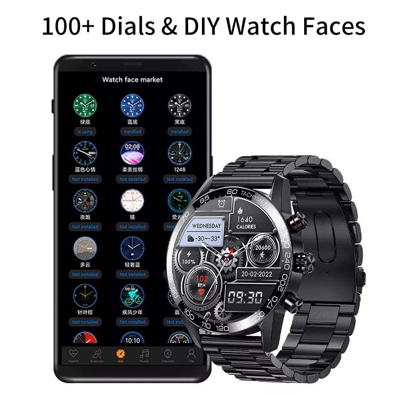 2022 NEUE SMARTWATCH ANPASSBARES ZIFFERNblatt SPORT WASSERDICHT BLUETOOTH ANRUF SMARTWATCH ECG+PPG