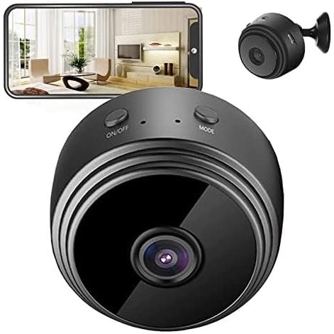Kompakte kabellose WLAN-Überwachungskamera – 1080P Full HD – mit Nachtsicht, Bewegungserkennung und App-Zugriff – ideal für Heimüberwachung und Sicherheit – geeignet für den Innenbereich – mit Unterstützung für MicroSD-Kartenspeicher