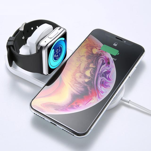2 in 1 Drahtlose Ladeplatte für Smartphone & iWatch