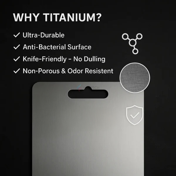 Titanium Cutting Board | Scratch-Proof, Non-Toxic & Dishwasher-Safe for Safe Food Preparation