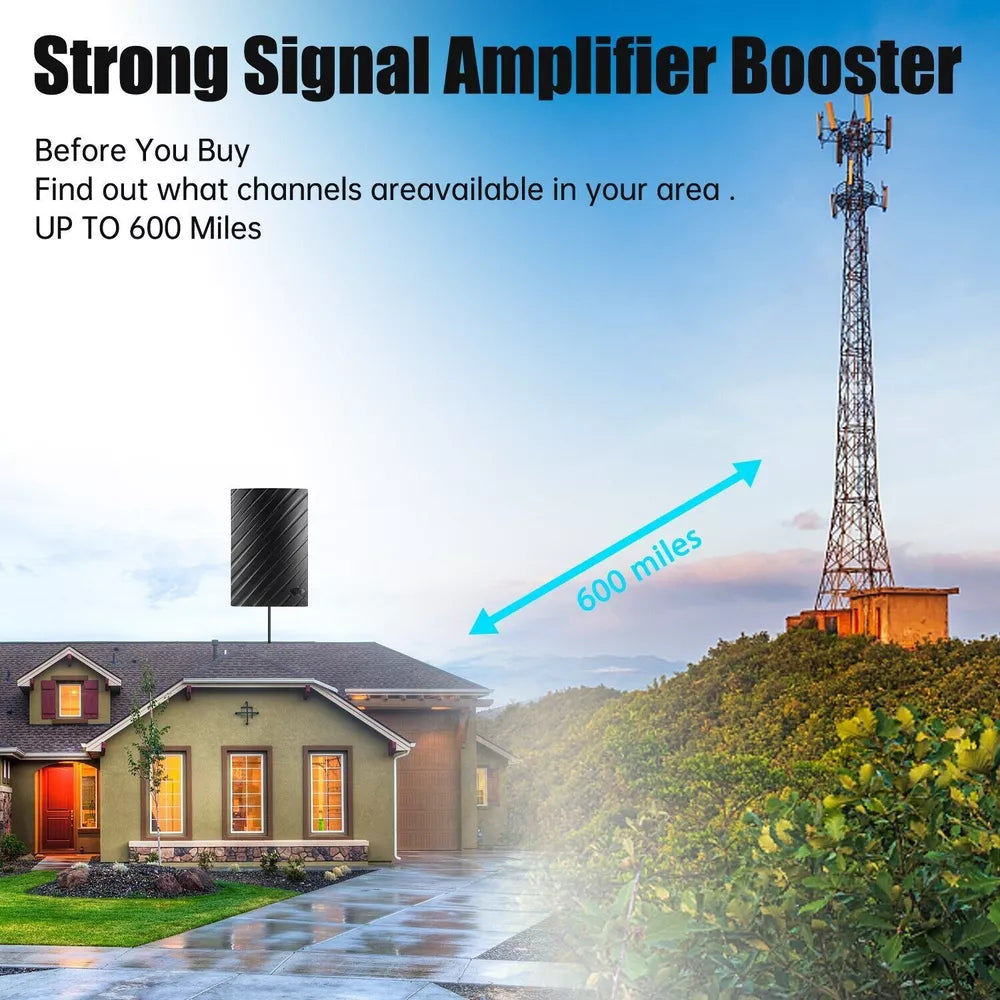 600-Mile Long Range HDTV Antenna for Indoor Use – 4K & 1080P Digital Reception for Clear Signal and Enhanced Viewing Experience