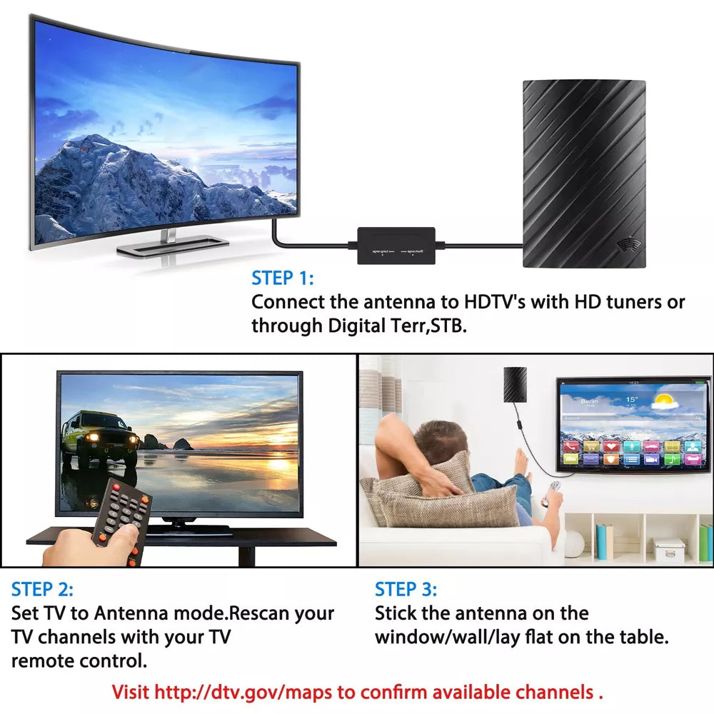 600-Mile Long Range HDTV Antenna for Indoor Use – 4K & 1080P Digital Reception for Clear Signal and Enhanced Viewing Experience