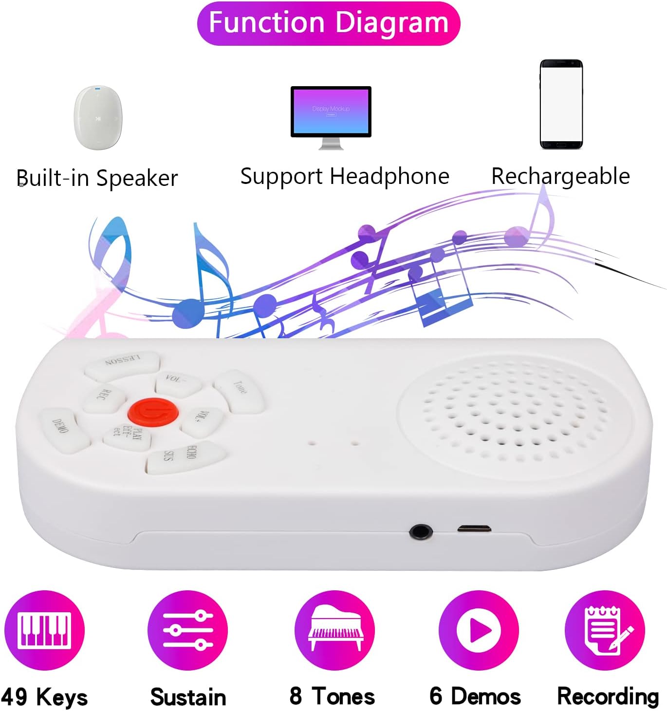 Portable Piano Keyboard Roll Up