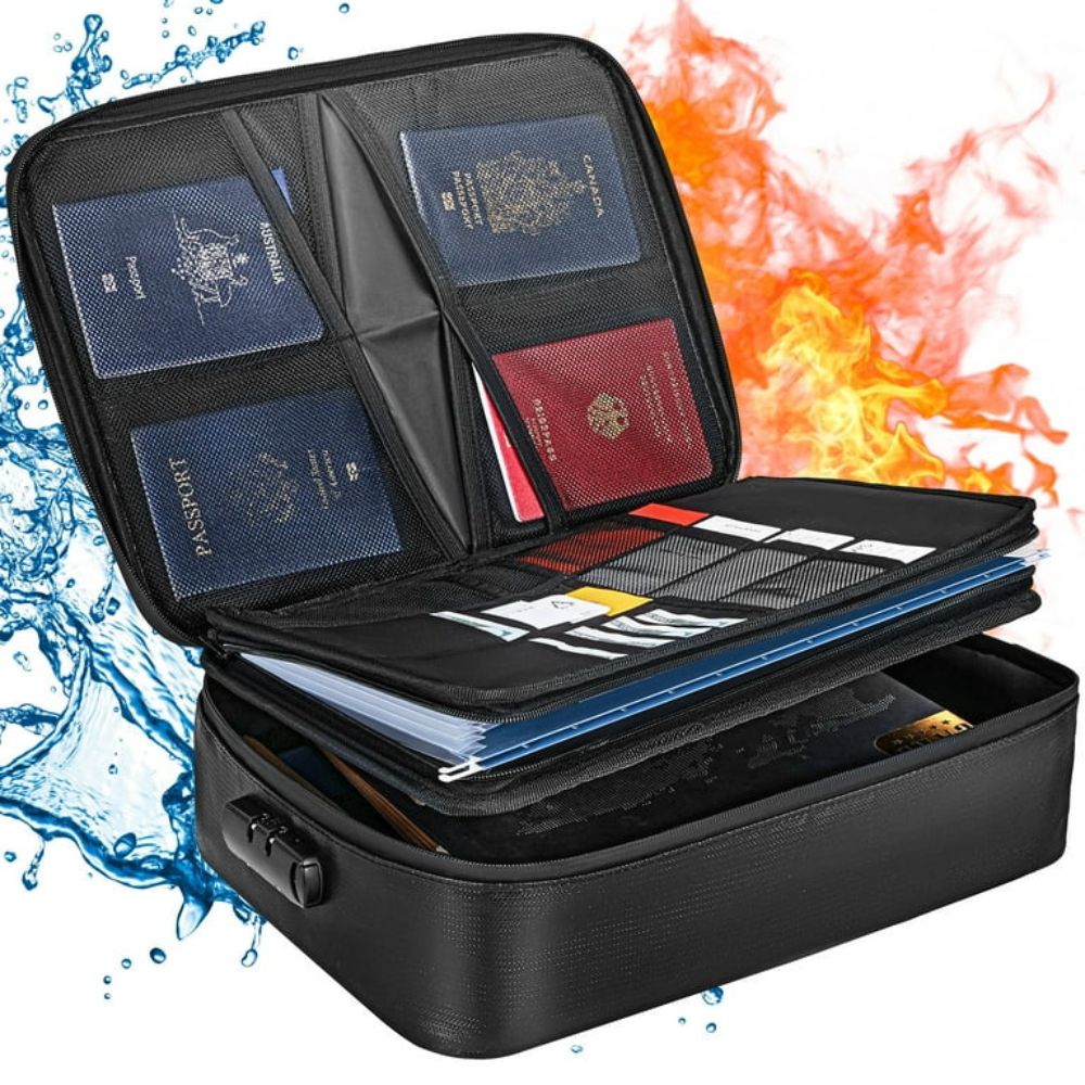 Fireproof Waterproof Document Safe Bag | Secure Lock, Lightweight & Ideal for Home and Office Use