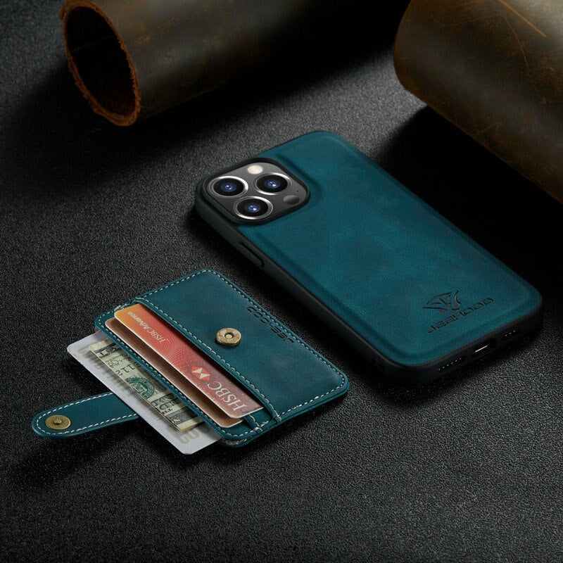 2 in 1 Abnehmbare magnetische Brieftasche Leder Telefon Fall Mit Karte Slot Halter Für iPhone