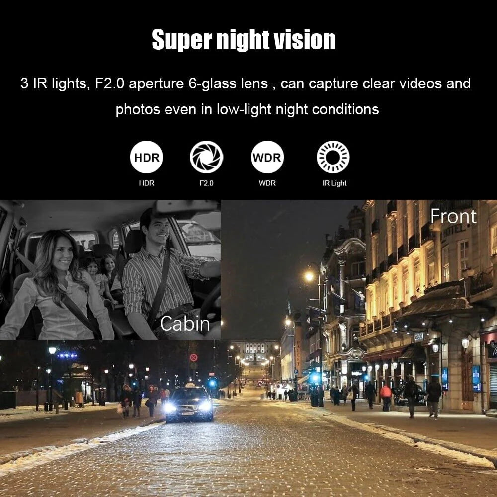 1080P Dual Lens Auto DVR Dash Cam Video Recorder G-Sensor Front- und Innenkamera