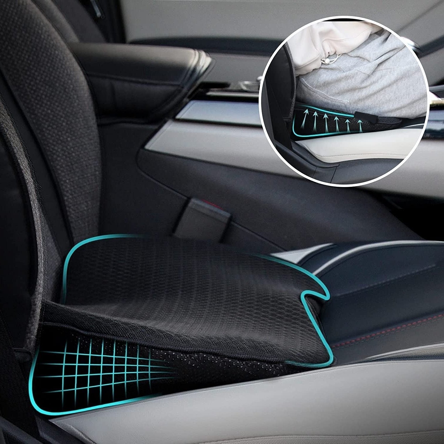 Car Booster Seat Cushion for Adults | Memory Foam, Height-Enhancing & Comfortable for Driving and Office Use