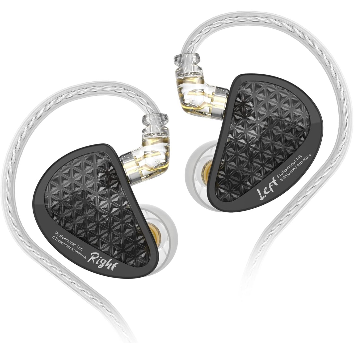Balanced Armatures KZ AS16 PRO In-Ear-Kopfhörer, Stage Studio HiFi IEM In-Ear-Monitor, Geräuschisolierung, kabelgebundene In-Ear-Kopfhörer, 3,5 mm Gaming-Ohrhörer für Musiker (KEIN Mikrofon, AS16PRO Schwarz)