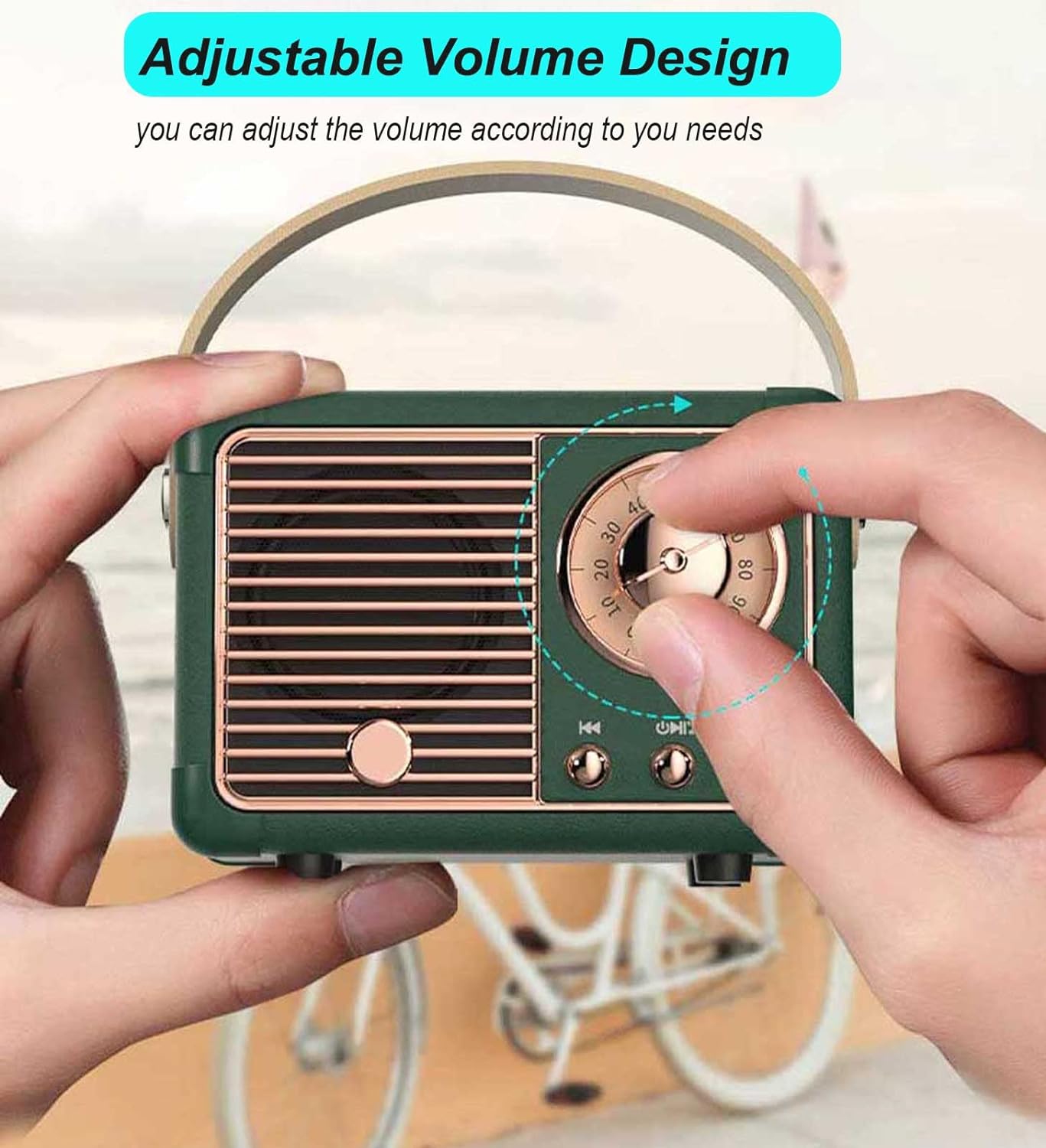 Vintage Bluetooth Speaker with High-Quality Sound and Portable Design for Home, Outdoor, and Travel Use