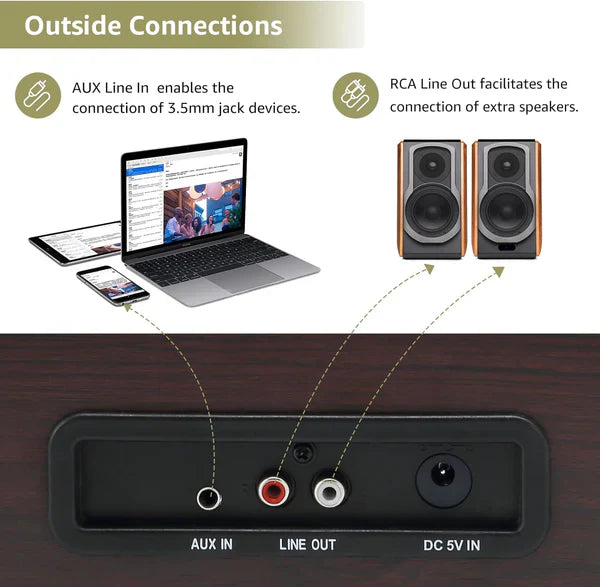 Vintage Suitcase-Style Vinyl Turntable Record Player