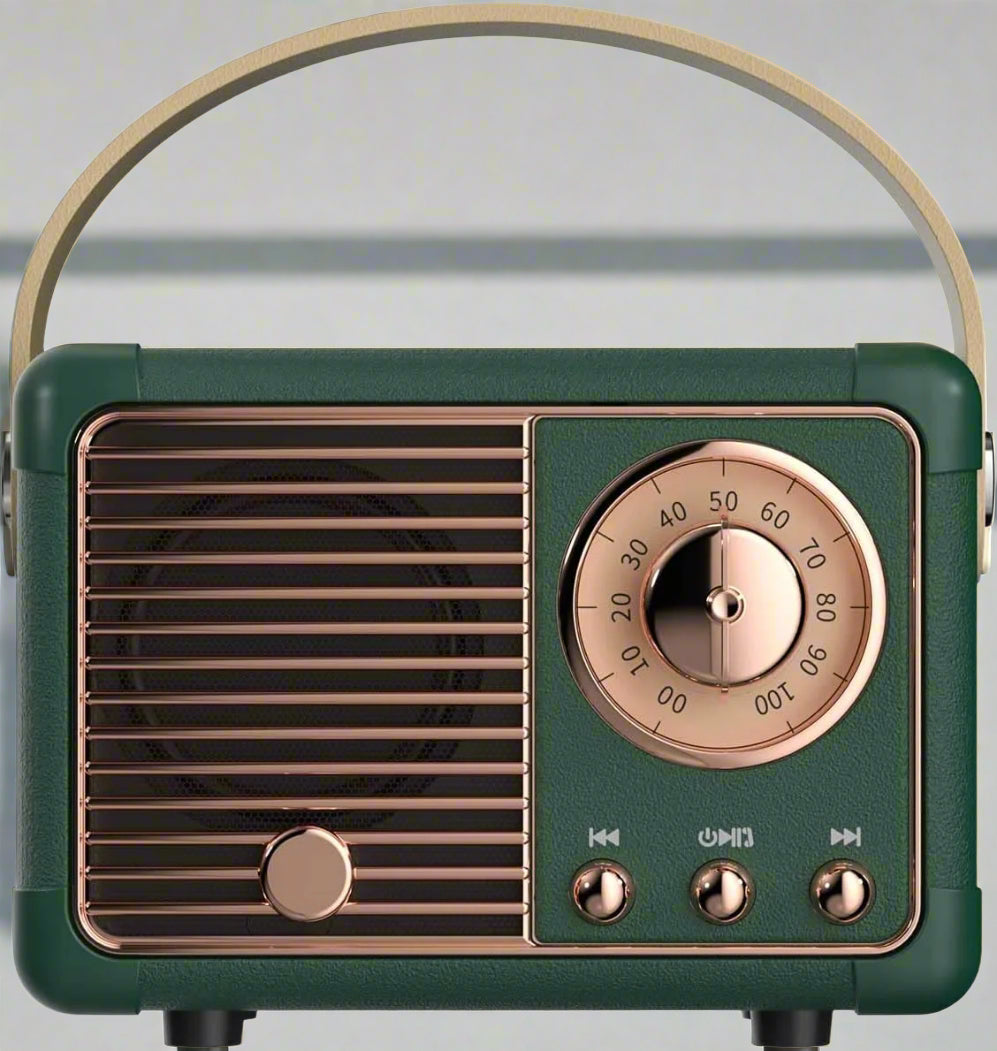 Vintage Bluetooth Speaker with High-Quality Sound and Portable Design for Home, Outdoor, and Travel Use