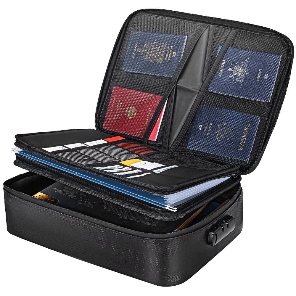Fireproof Waterproof Document Safe Bag | Secure Lock, Lightweight & Ideal for Home and Office Use