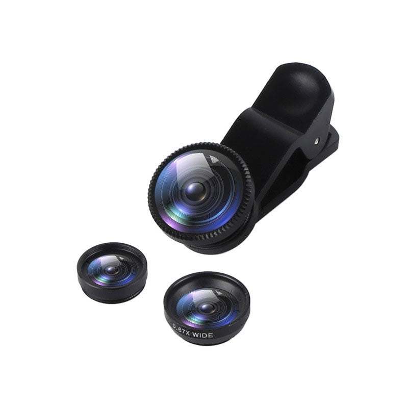 3 in 1 Clip on 180 Grad Fish Eye Linse