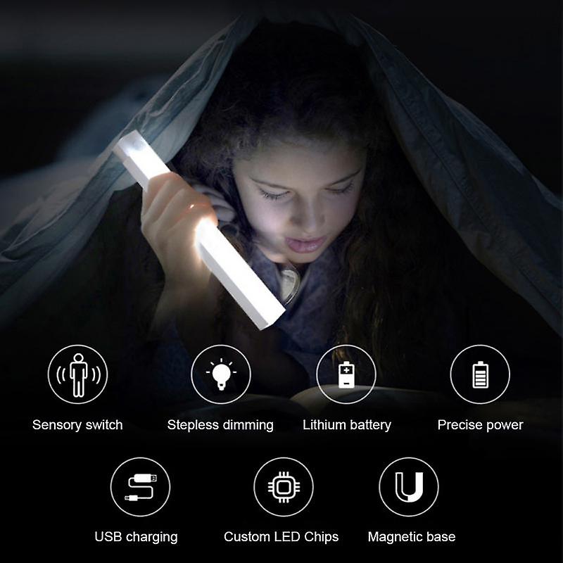 Wiederaufladbares magnetisches LED-Nachtlicht – 20 cm – mit Bewegungssensor in Weiß – intelligente kabellose Beleuchtung mit menschlichem Körpersensor, ideal für Schränke und Küchen, über USB wiederaufladbar für einfache und effiziente Beleuchtung