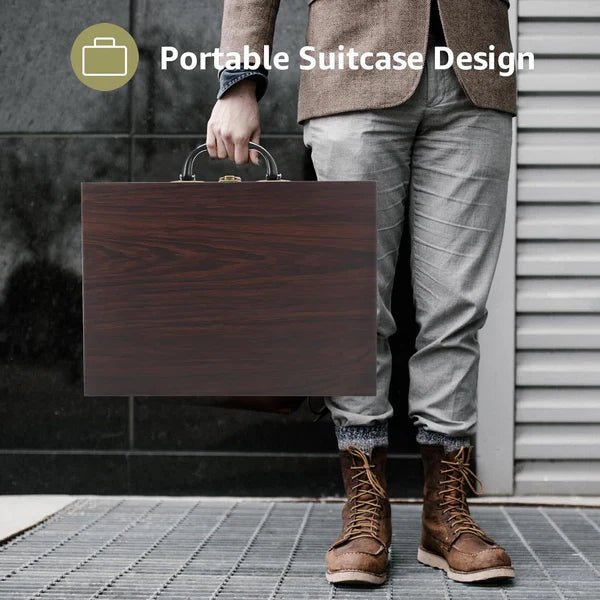 Vintage Suitcase-Style Vinyl Turntable Record Player