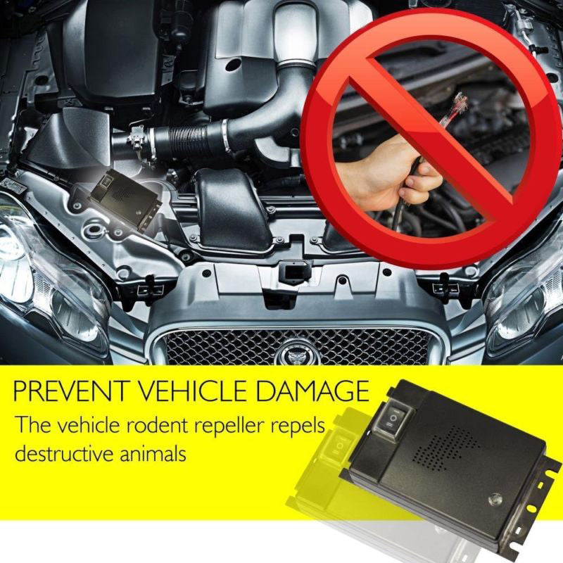 Ultrasonic Car Squirrel Repeller | Self-Powered, Easy to Install & Effective for Vehicle Protection Against Rodents